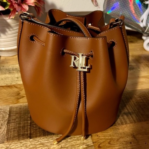 Ralph Lauren Handbags - Ralph Lauren Leather Drawstring Bucket Handbag